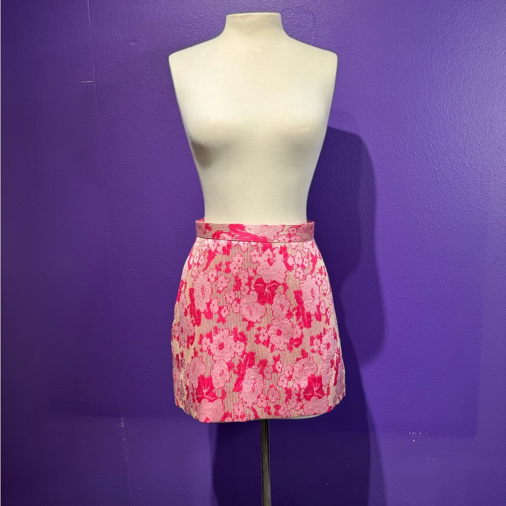 The Vampires Wife Floral Pink Mini Skirt